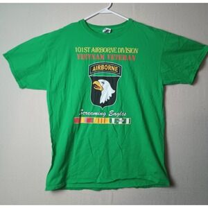 Vintage Vietnam Veteran 101st Airborne T-Shirt Screaming Eagles Size‎ Large P